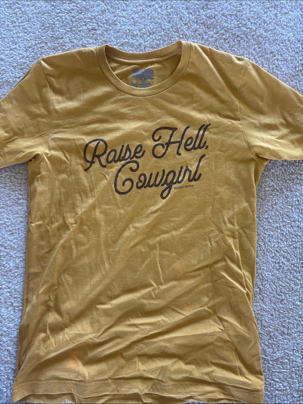 Raise Hell Cowgirl Mustard Graphic Tee